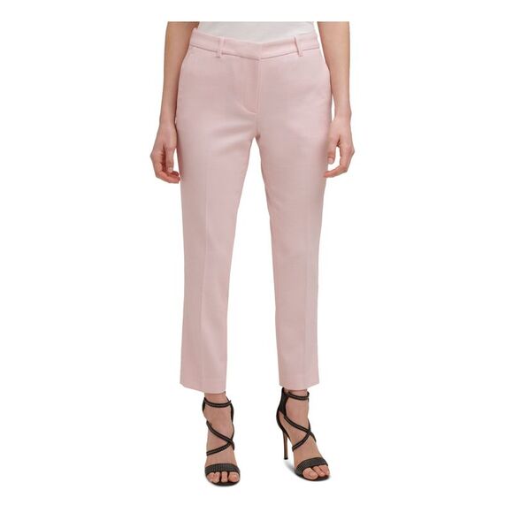 DKNY Women's Tie Waist High Rise Pants Pink Size 18